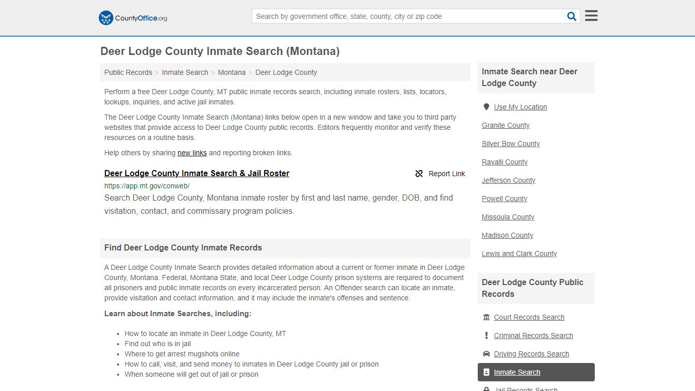 Inmate Search - Deer Lodge County, MT (Inmate Rosters ...